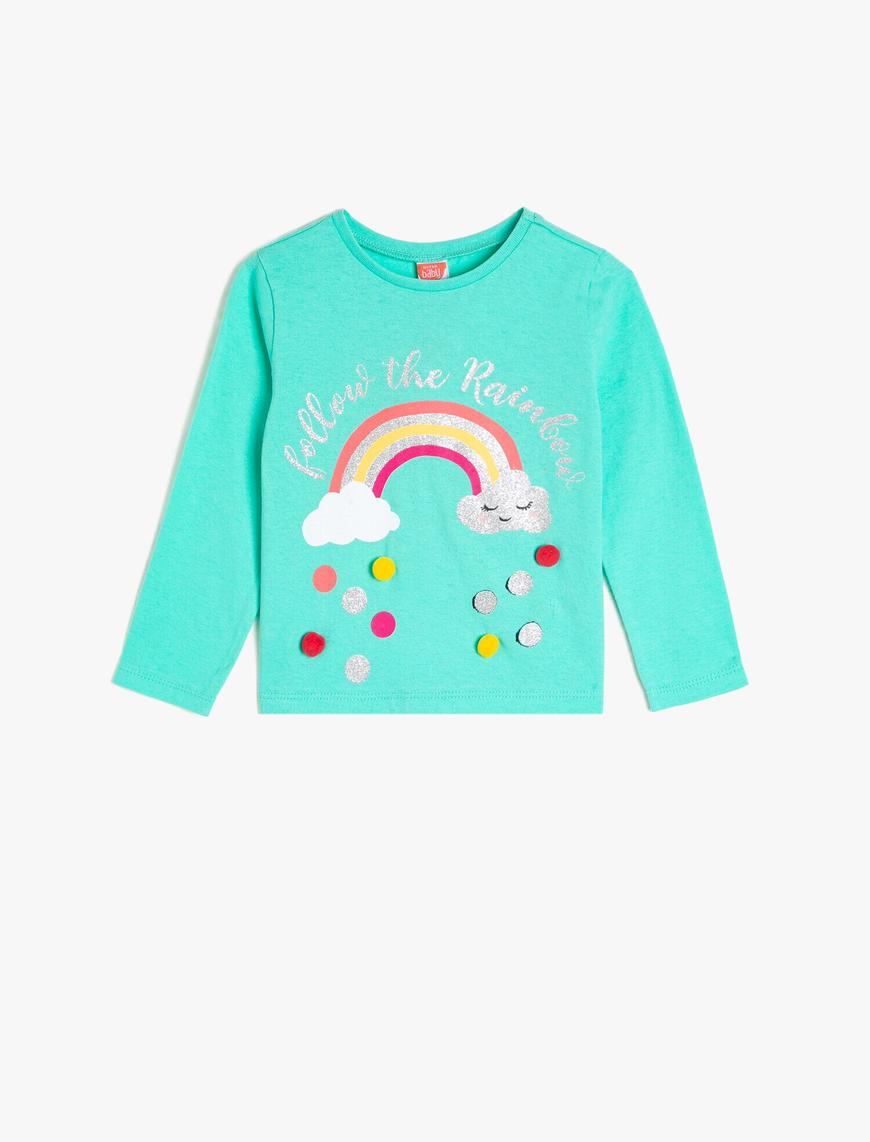  Kız Bebek Sim Detaylı Tişört
