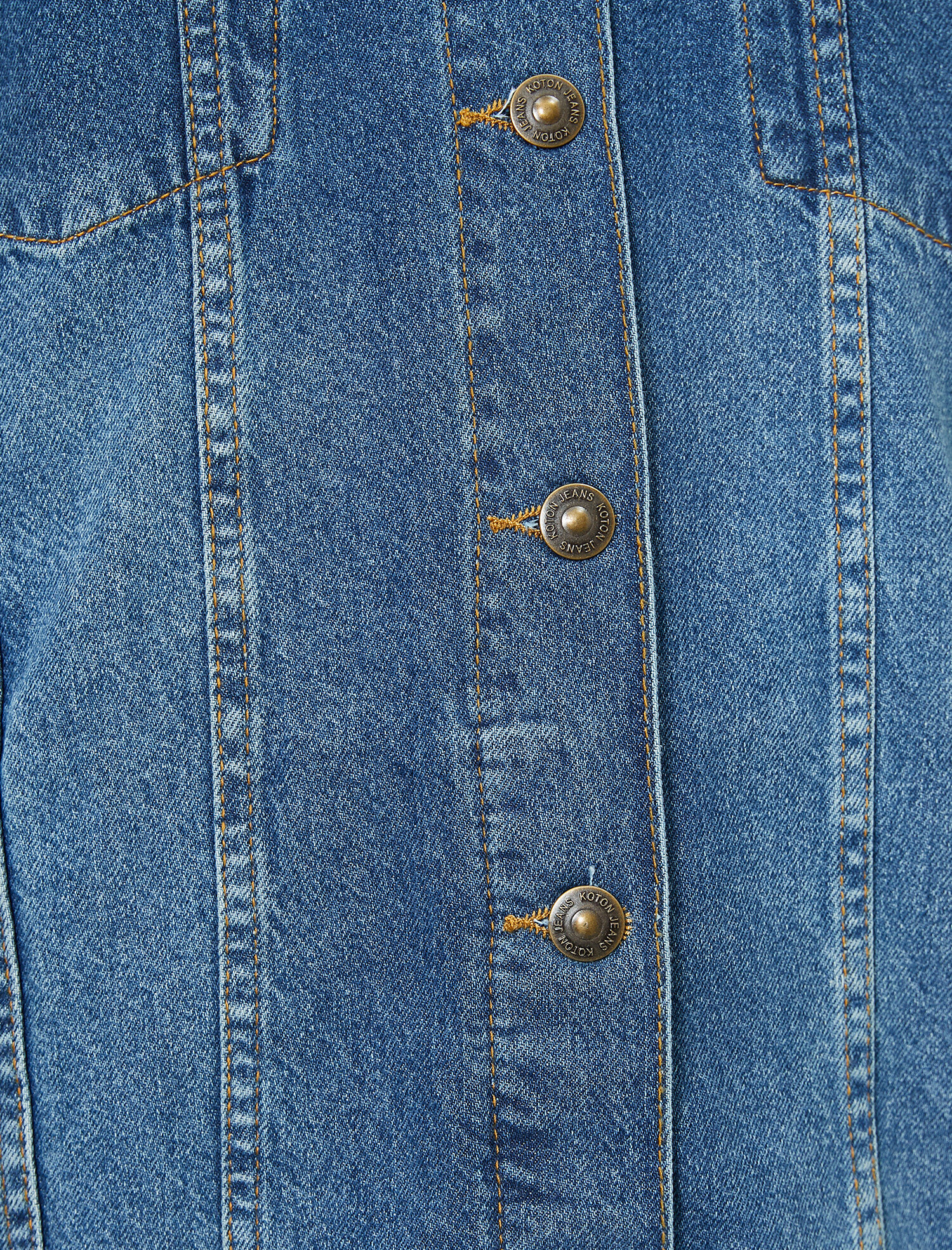   Düğme Detaylı Jean Ceket