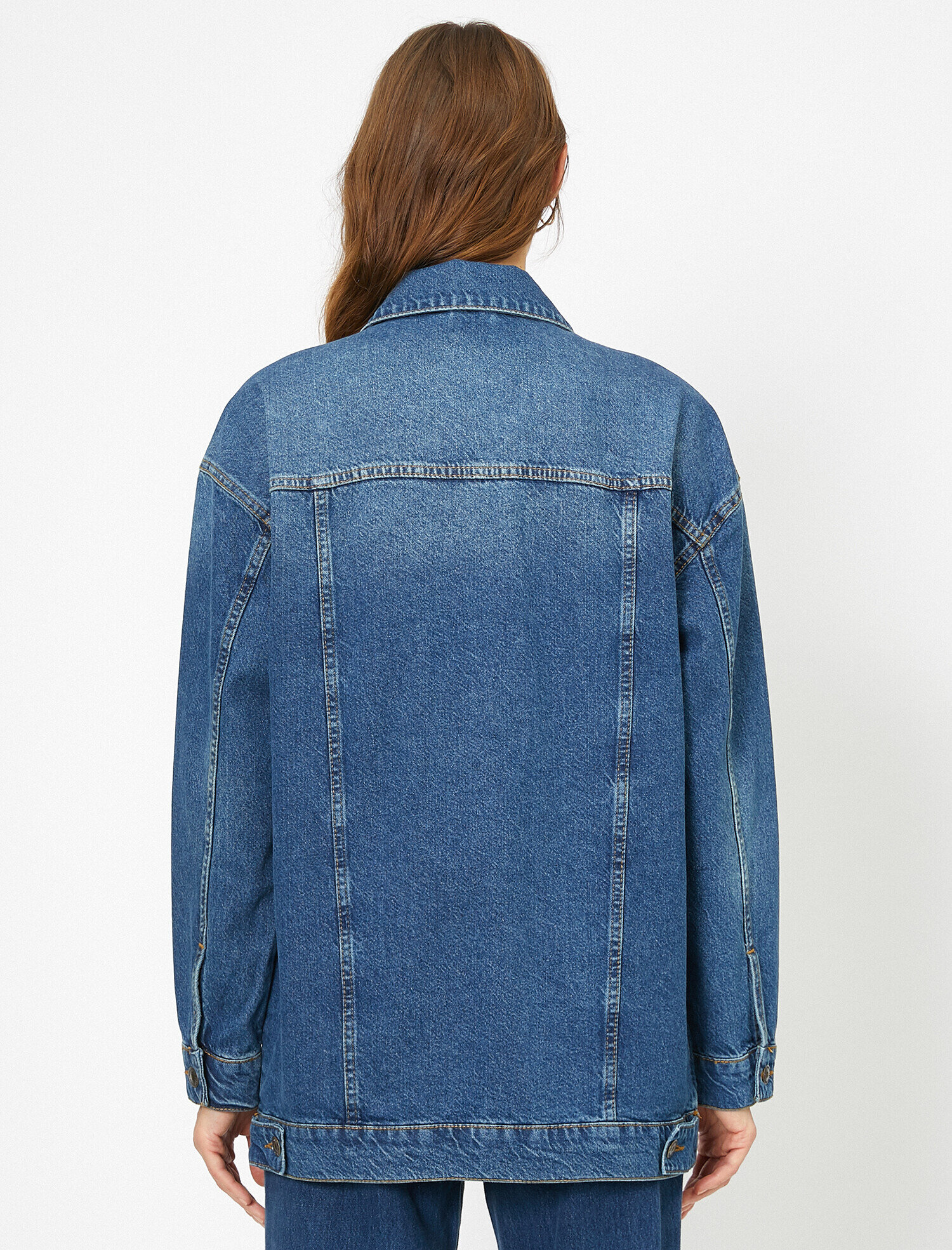   Düğme Detaylı Jean Ceket