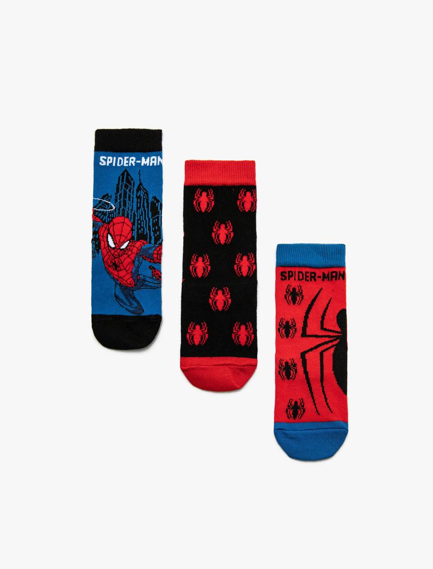 Erkek Çocuk Spiderman Lisanslı Baskılı Çorap