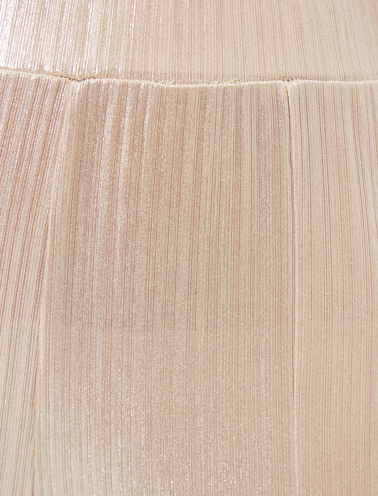   Metalik Piliseli Bel Büzgülü Lastikli Geniş Uzun Paça Pantolon