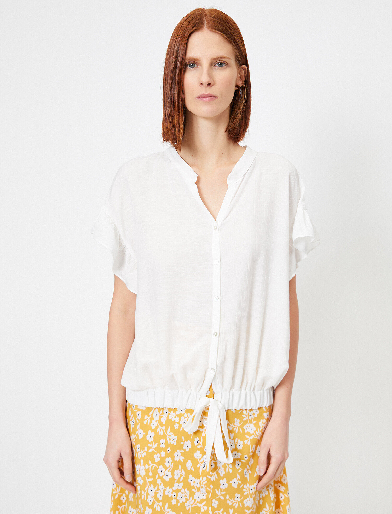   Volan Detaylı Dökümlü Gömlek