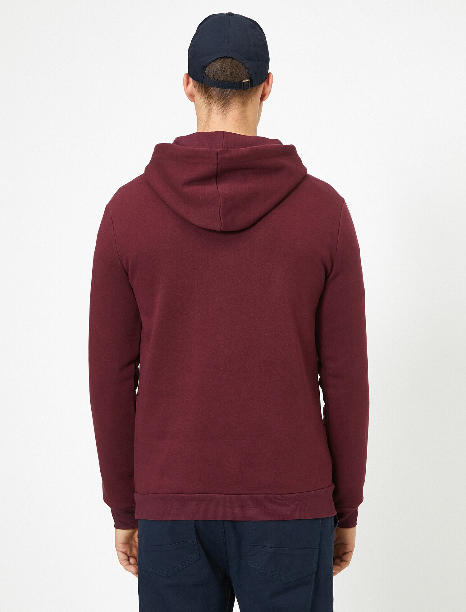   Kapüşonlu Kolları Şerit Detaylı Kanguru Cepli Sweatshirt