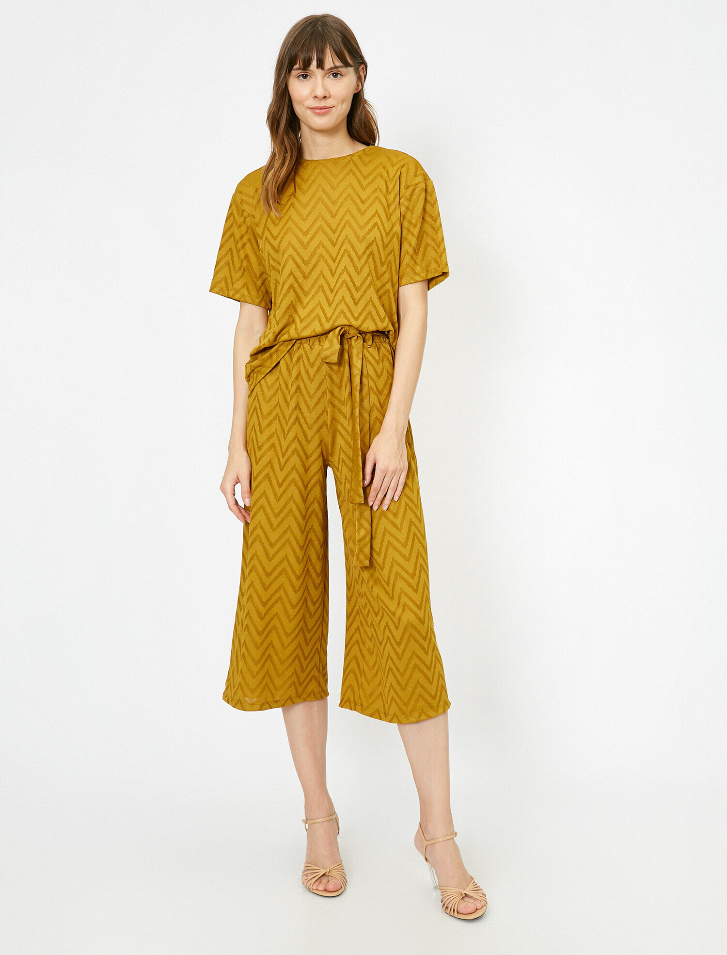   Kumaş Detaylı Bağlamalı Pantolon