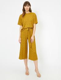 Kumaş Detaylı Bağlamalı Pantolon