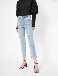 Eve Slim Jean - Yüksek Bel Normal Kesim Hafif Düz Paça Straight Jean Pantolon