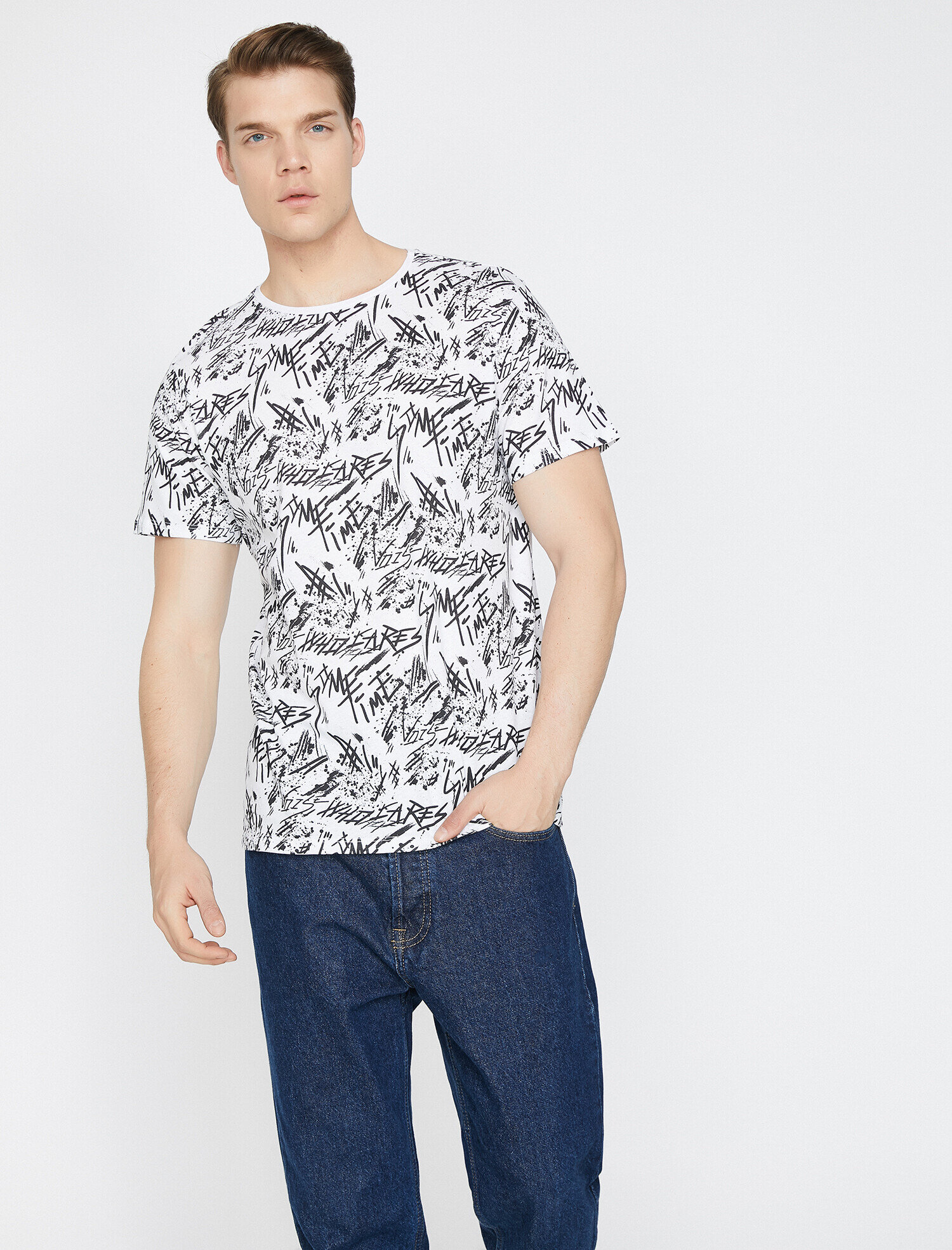   Desenli Tişört Kısa Kollu