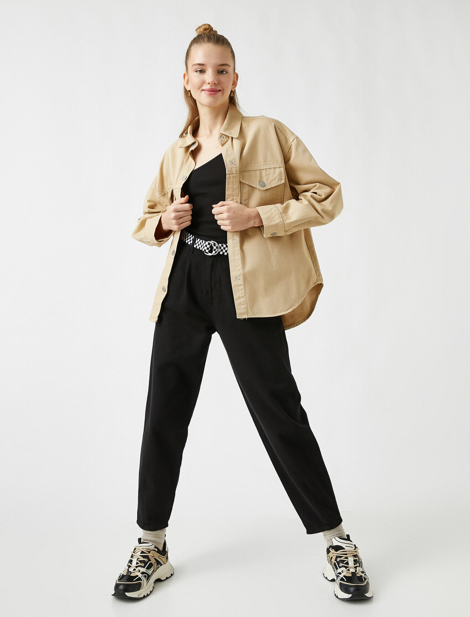   Yüksek Bel Pileli Pantolon