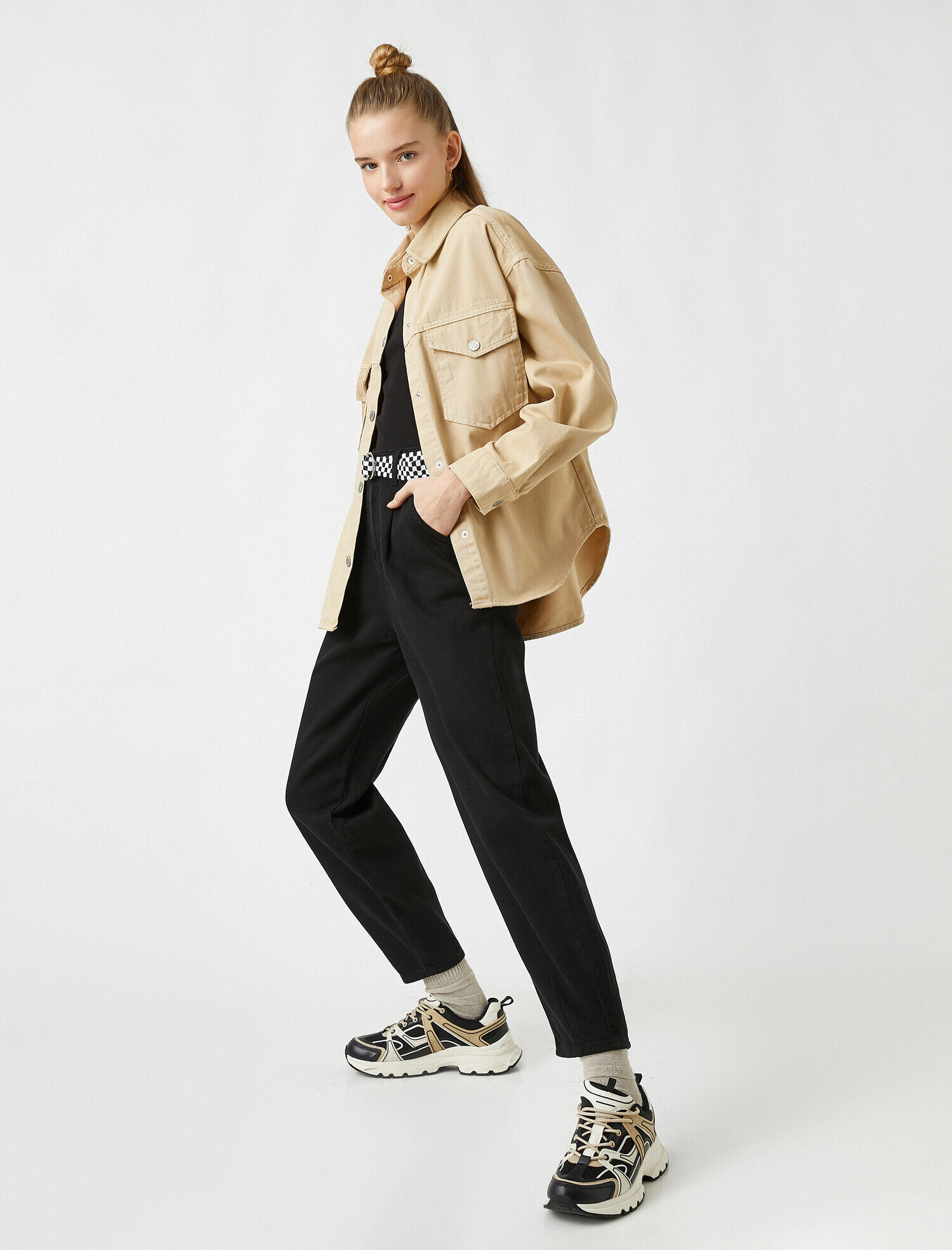   Yüksek Bel Pileli Pantolon