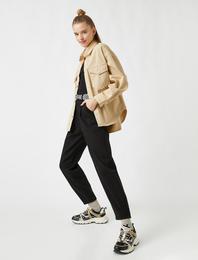 Yüksek Bel Pileli Pantolon