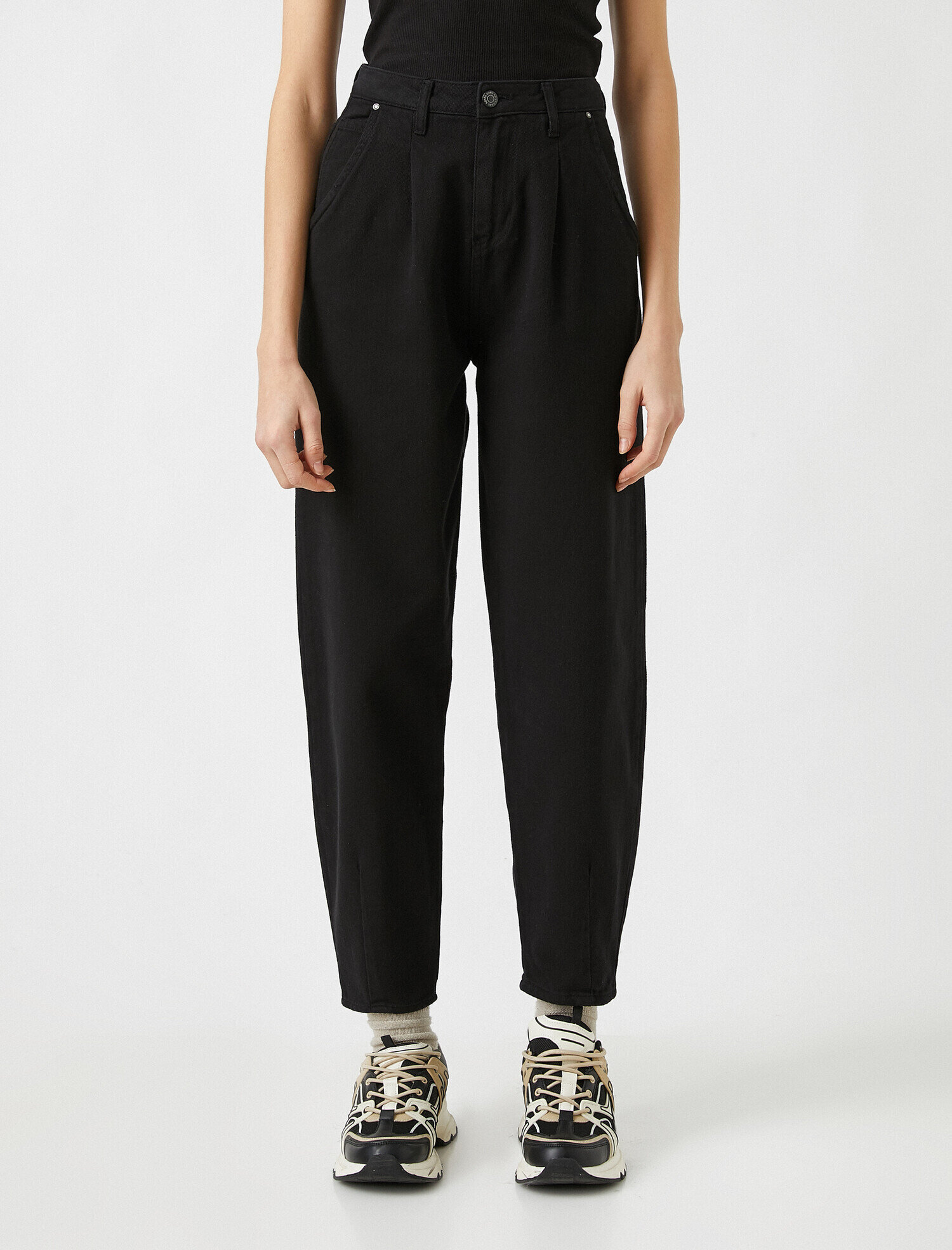   Yüksek Bel Pileli Pantolon