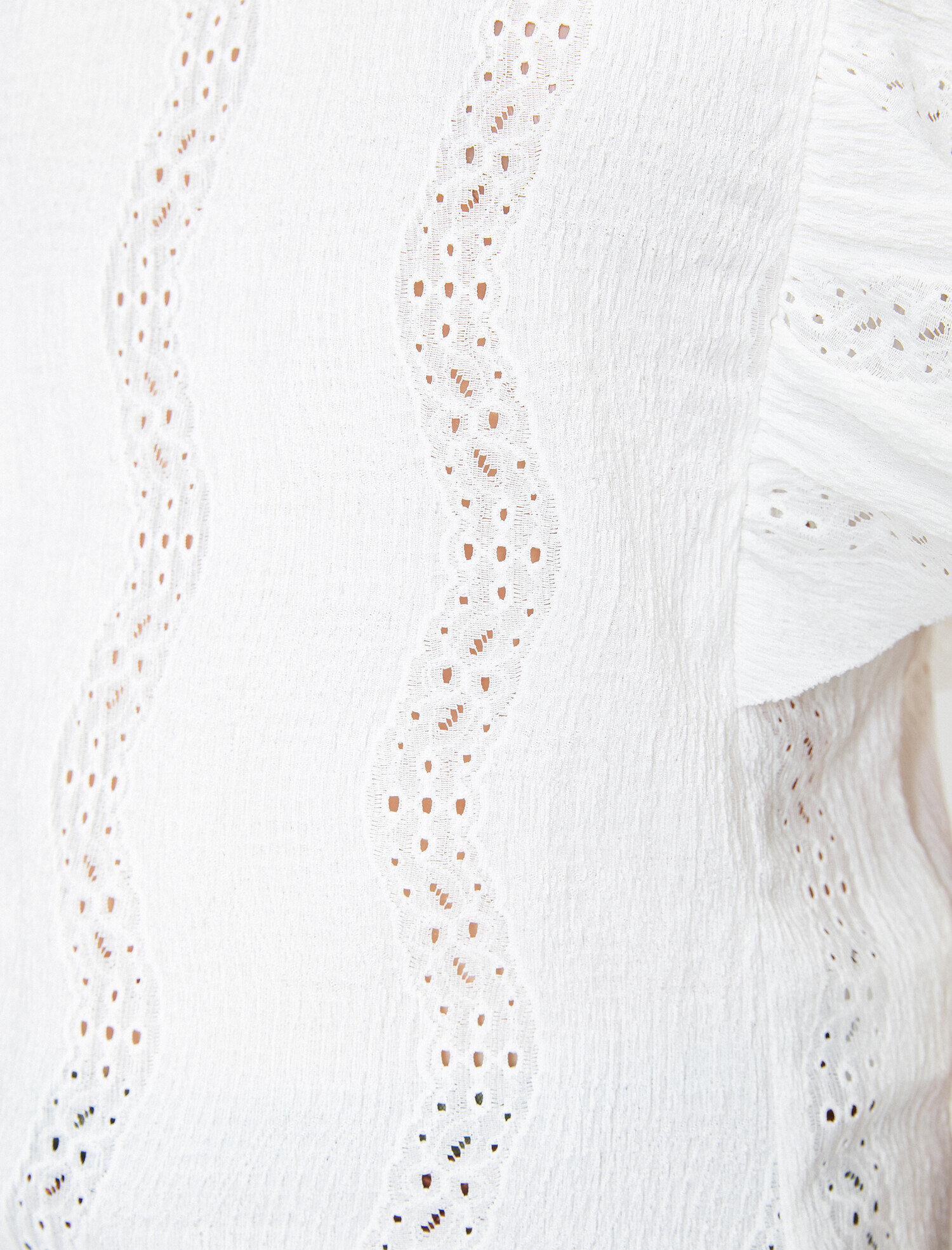   Dik Yaka Kolları Fırfırlı Üst