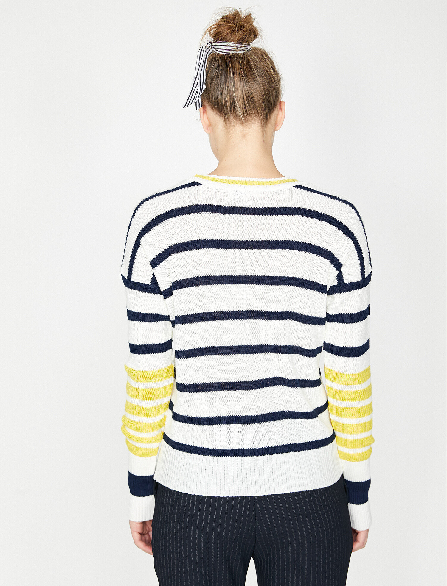   Çizgili Triko Kazak