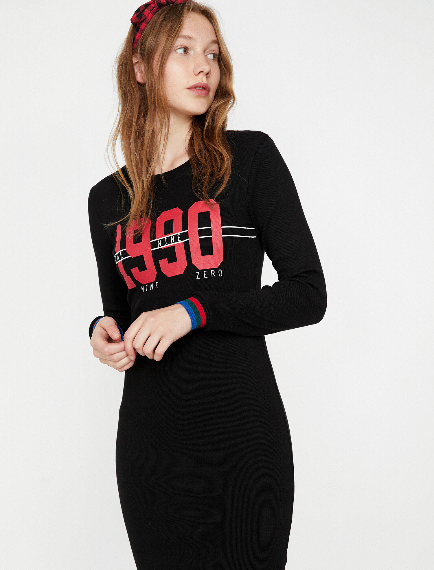   Yazılı Baskılı Elbise