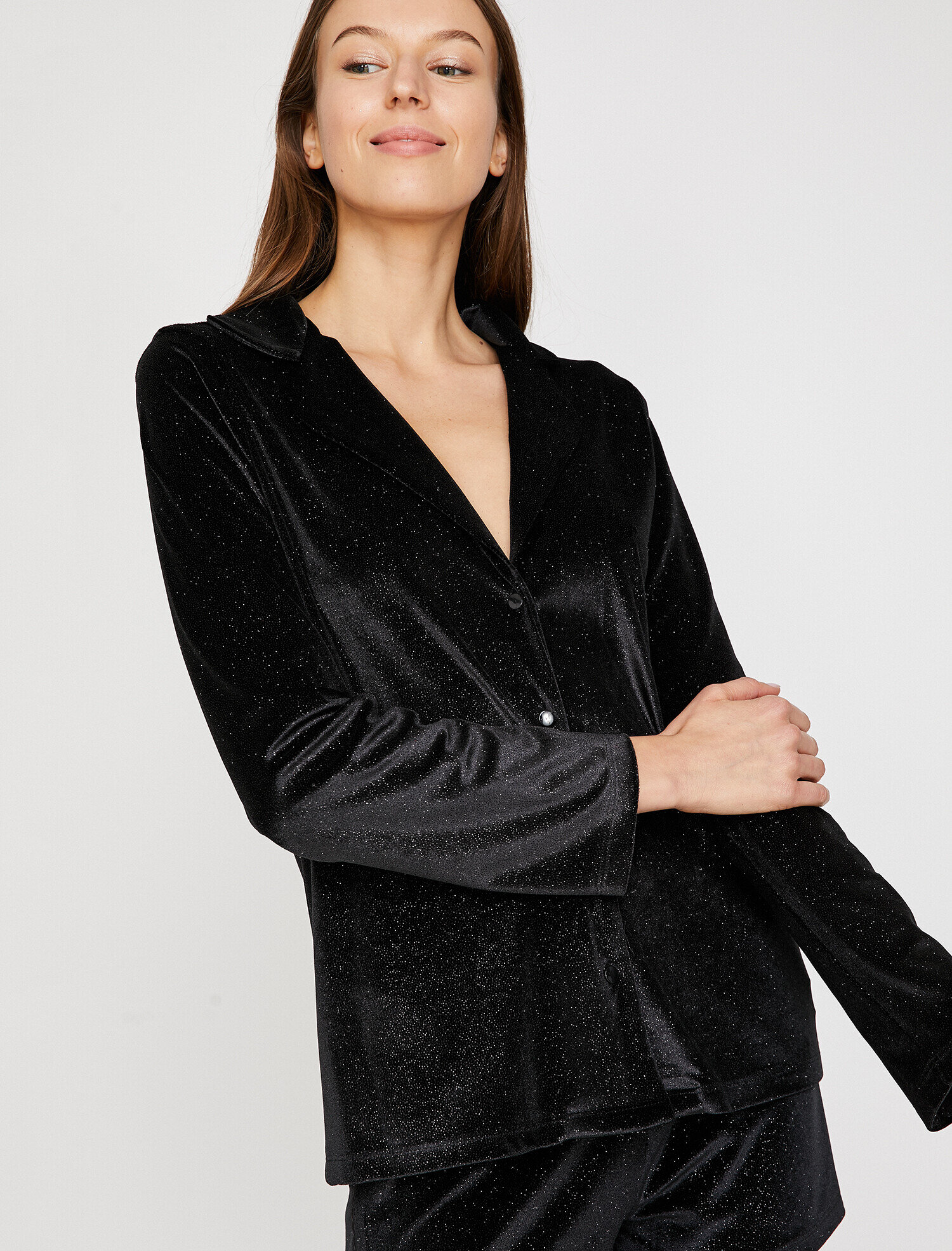 Sim Detaylı Pijama Üstü