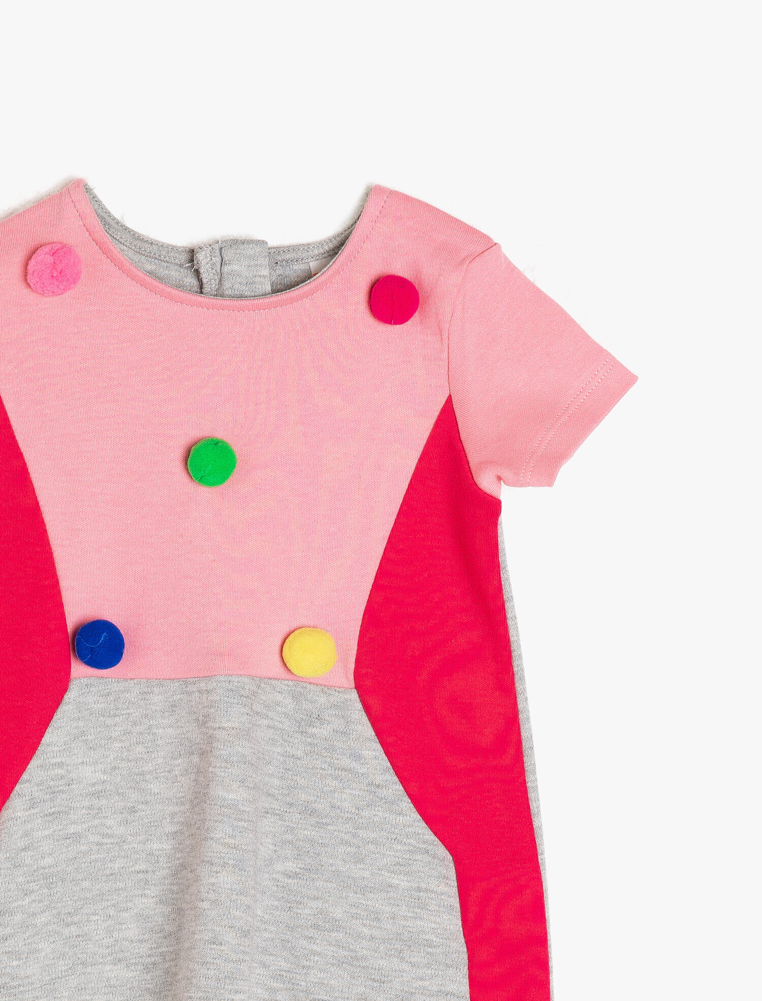  Kız Bebek Renk Bloklu Elbise