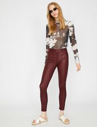 Deri Görünümlü Pantolon