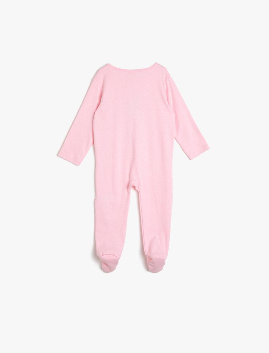  Kız Bebek Baskılı Çıtçıtlı Tulum