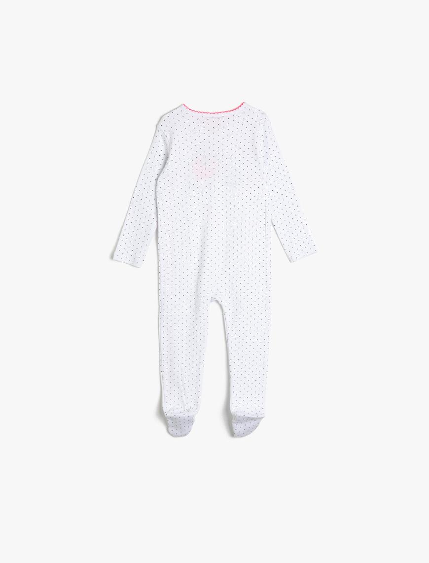  Kız Bebek Baskılı Çıt Çıt Detaylı Tulum