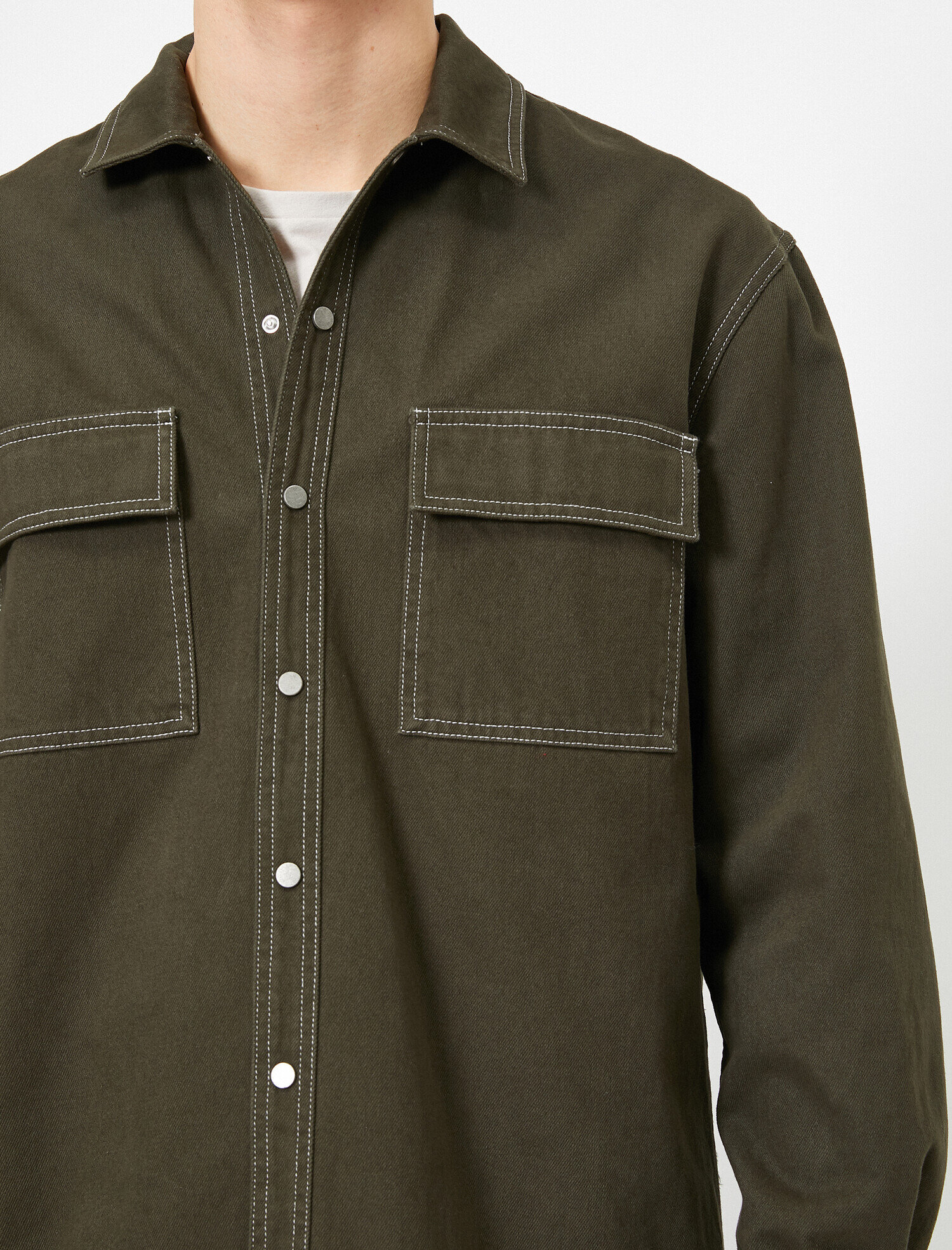   Çift Cepli Regular Fit Gabardin Gömlek