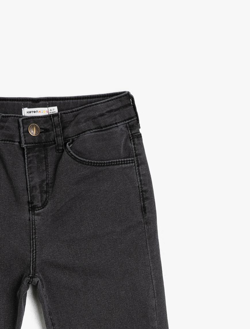  Erkek Çocuk Kot Pantolon Pamuk Karışımlı Cepli - Loose Jean