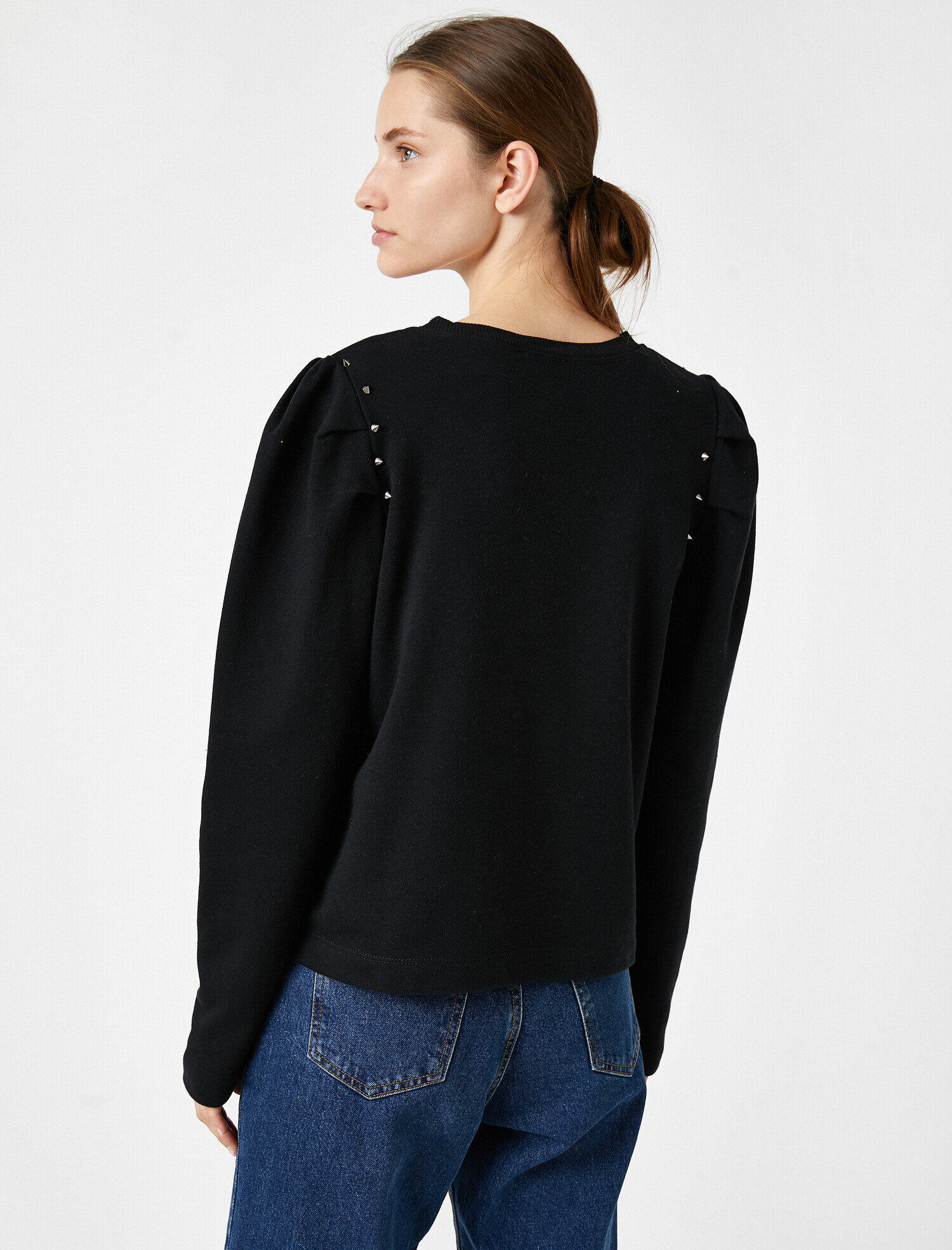   Zımbalı Balon Kol Sweatshirt