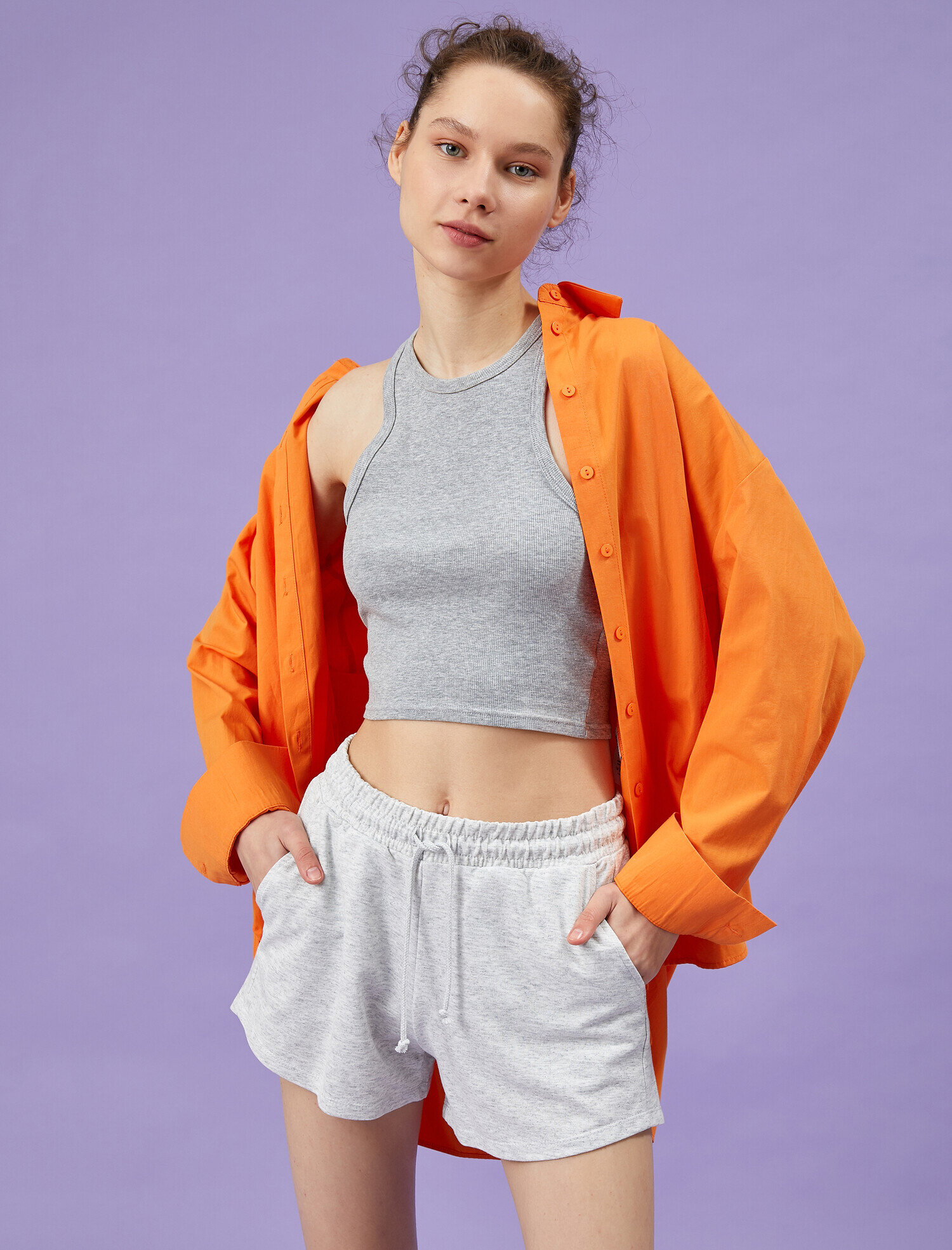   Cepli Şort Pamuklu Belden Bağlamalı