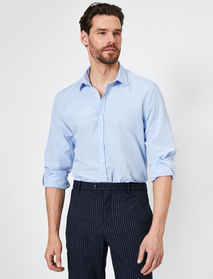  Klasik Yaka Uzun Kollu Slim Fit Smart Gömlek Non Iron