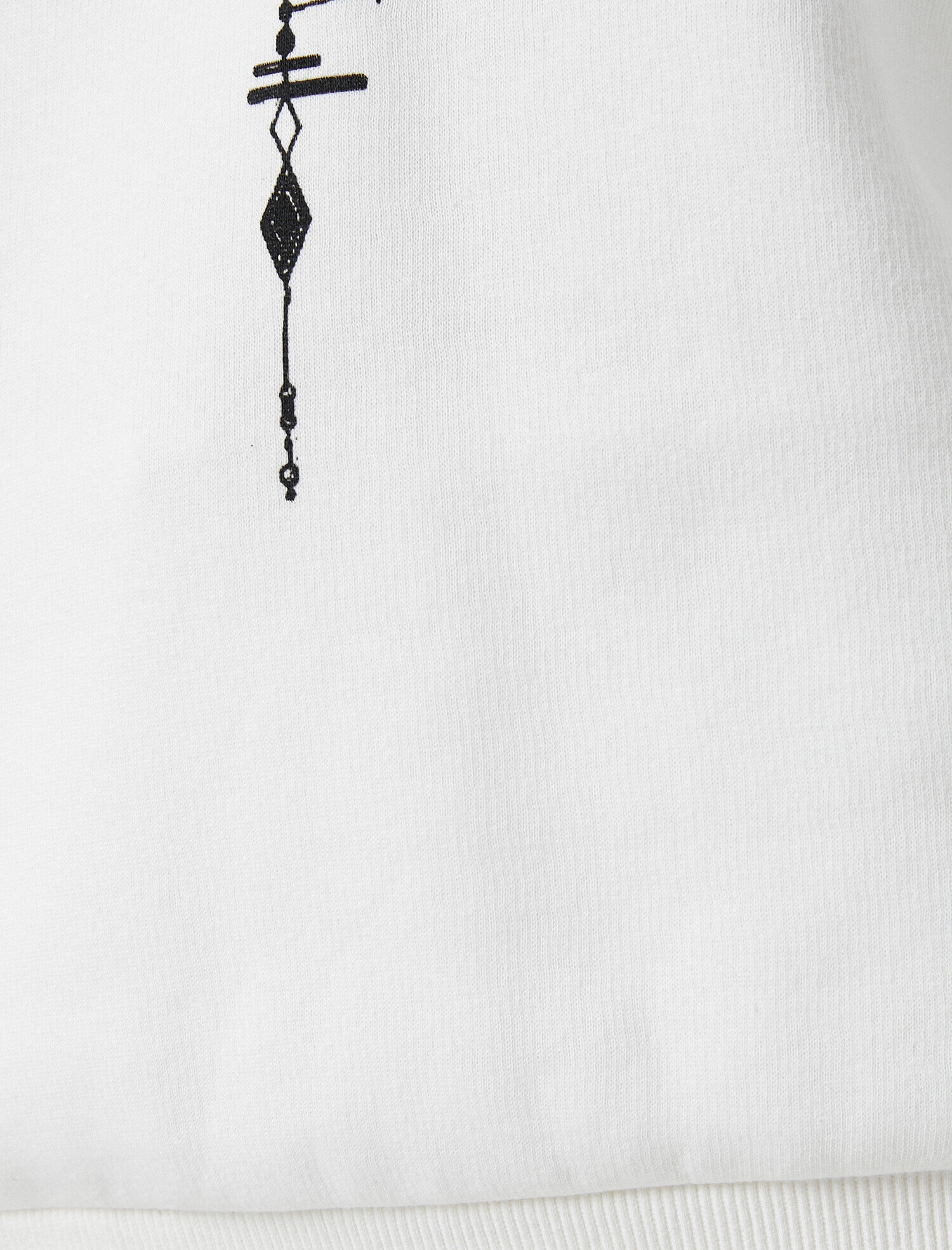   Pamuklu Bisiklet Yaka Baskılı Sweatshirt
