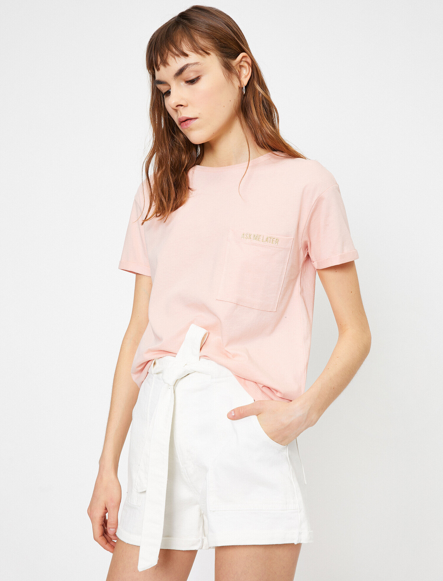   Cep Detaylı Tişört