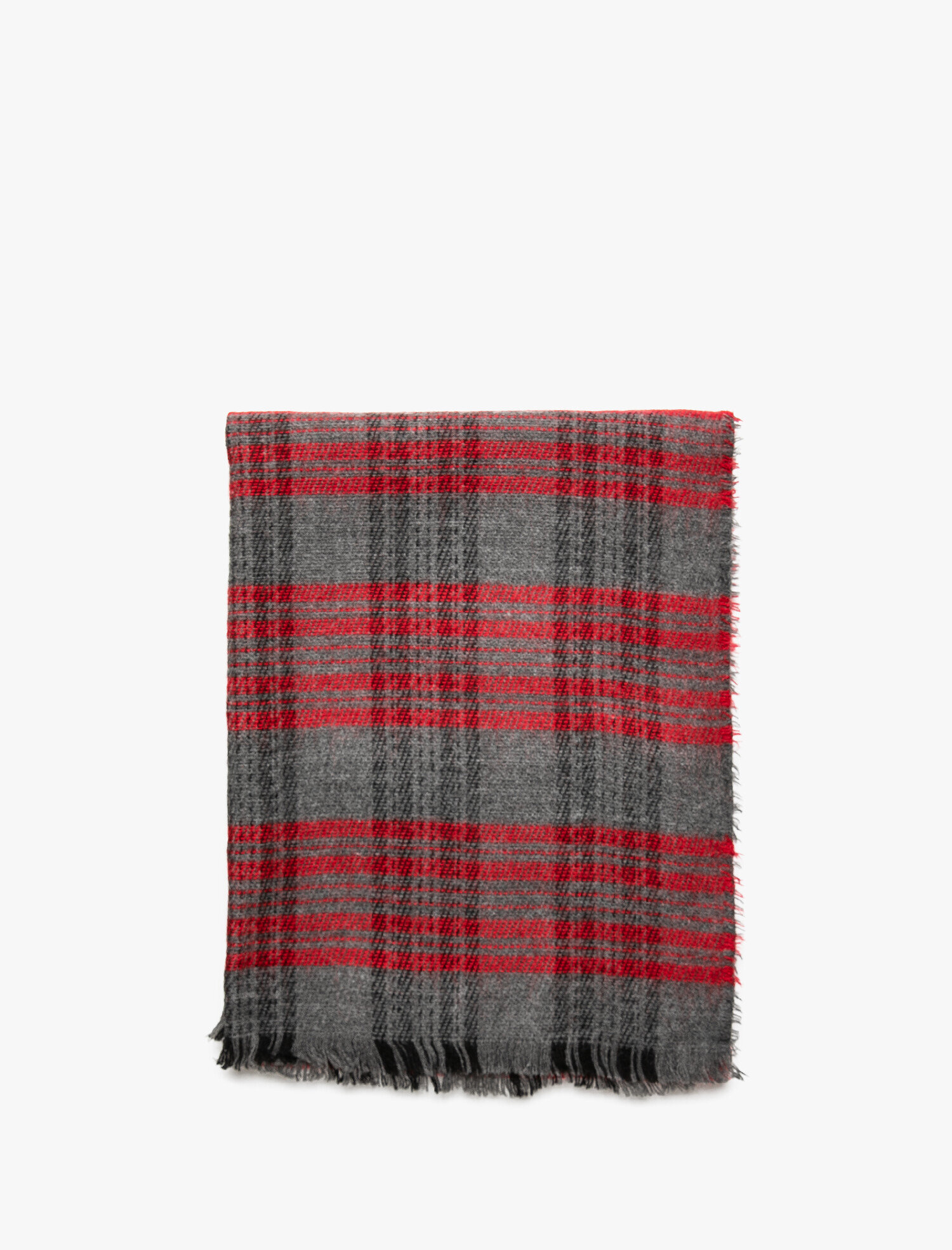  Kadın Ekose Püskül Detaylı Atkı