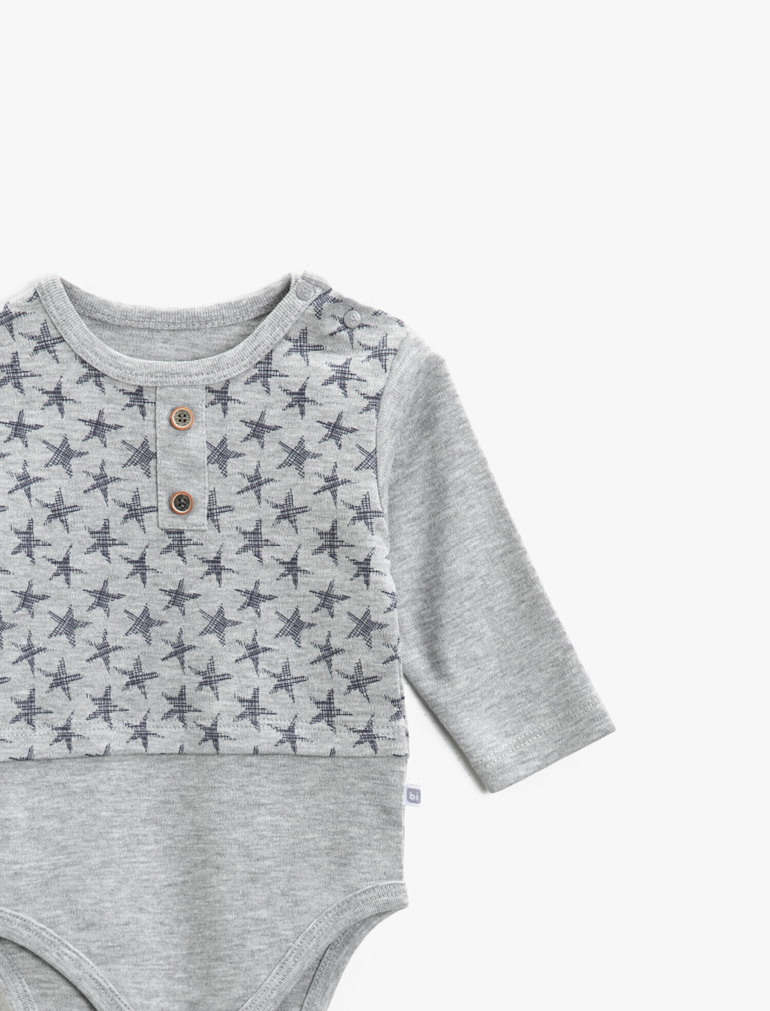  Erkek Bebek Baskılı Çıtçıtlı Body Bibaby