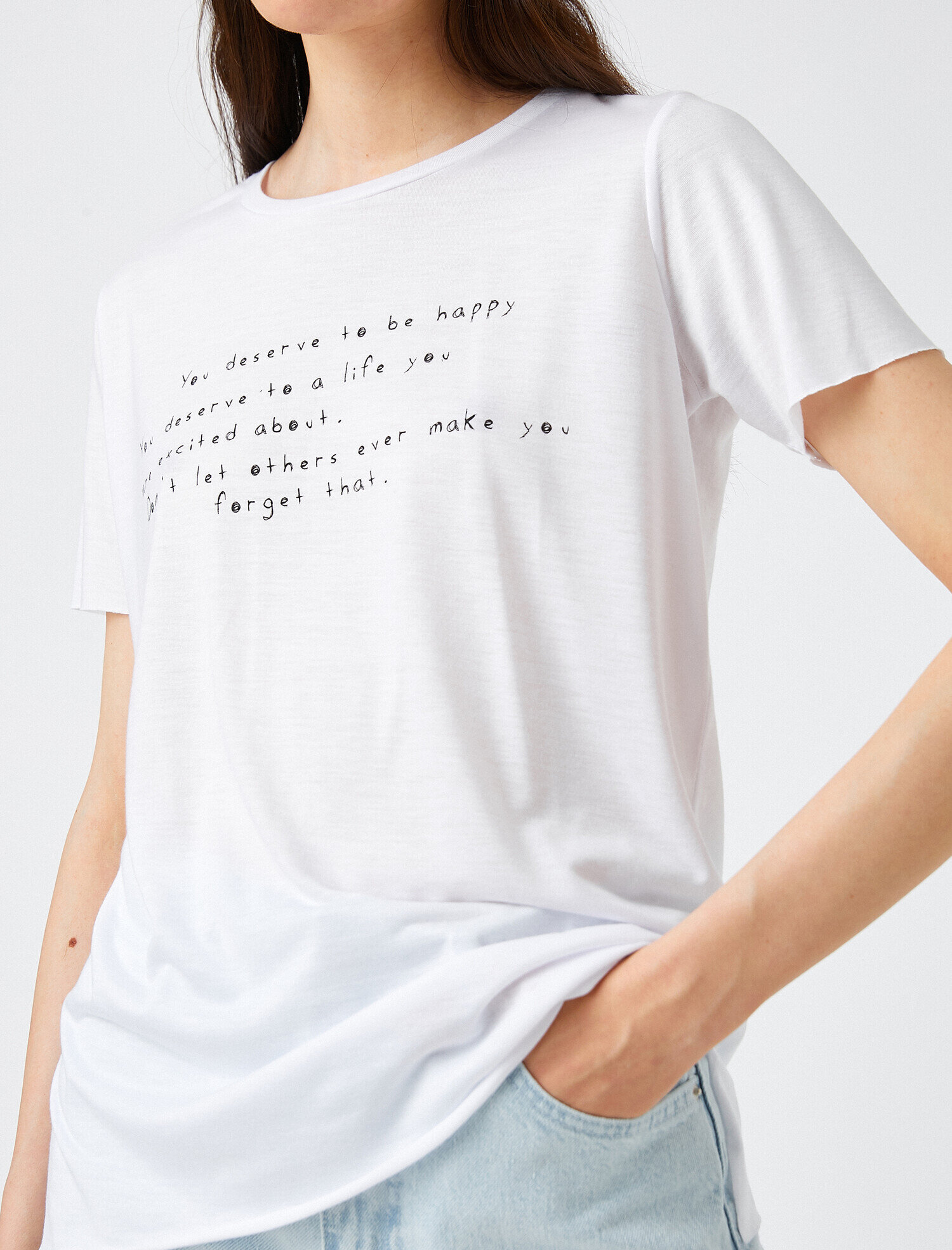   Yazılı Baskılı Tişört Bisiklet Yaka