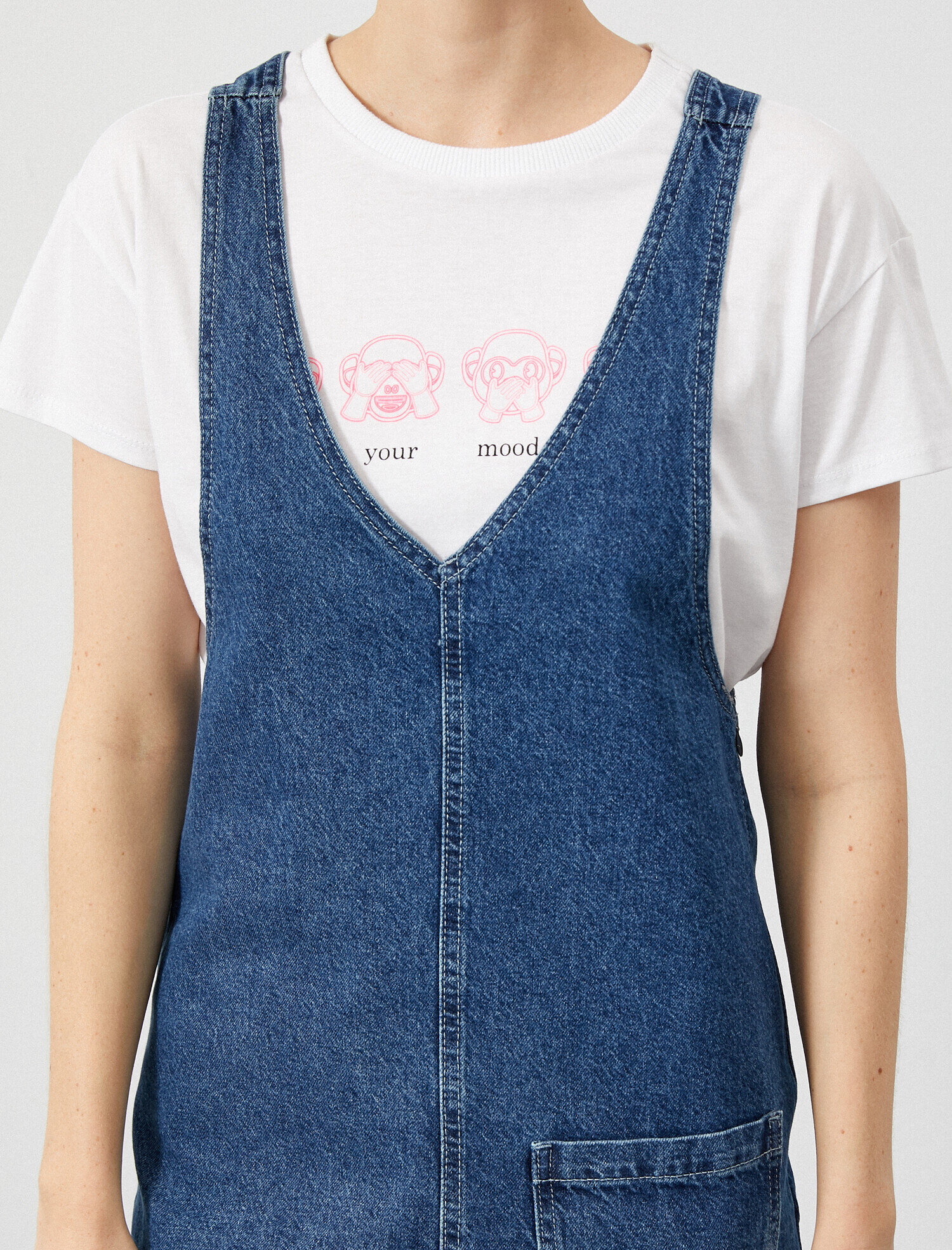   Cep Detaylı Jean Elbise