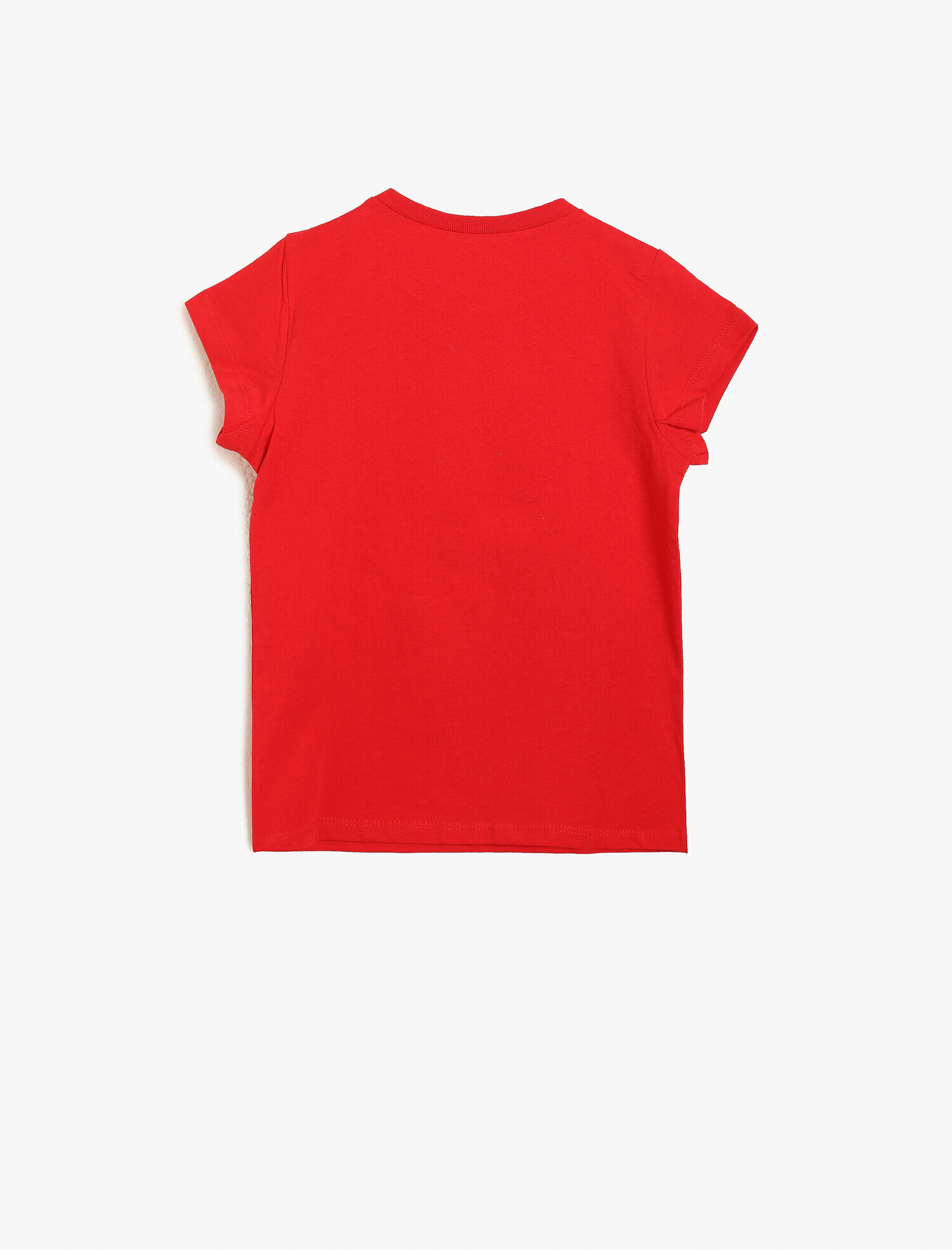  Kız Çocuk Atatürk İmzası Baskılı Pullu Bisiklet Yaka Kısa Kollu Tişört