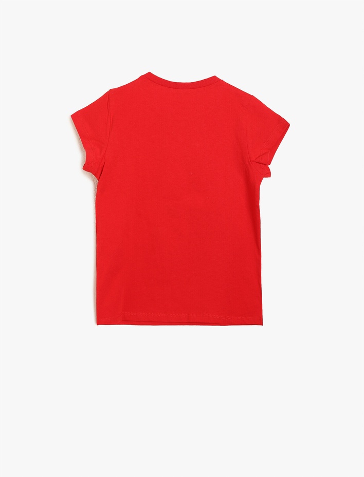 Kız Çocuk Atatürk İmzası Baskılı Pullu Bisiklet Yaka Kısa Kollu Tişört