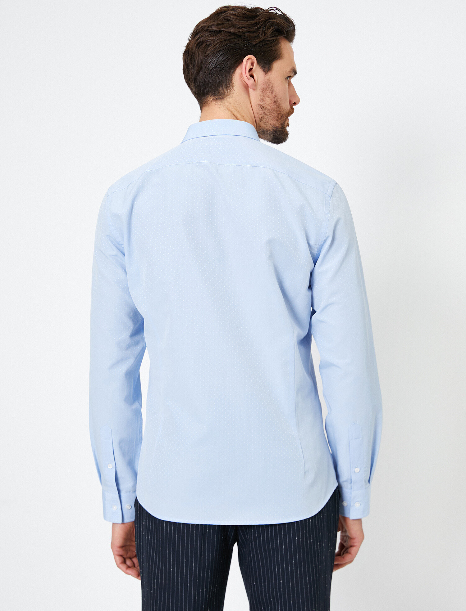   Klasik Yaka Uzun Kollu Slim Fit Smart Gömlek Non Iron