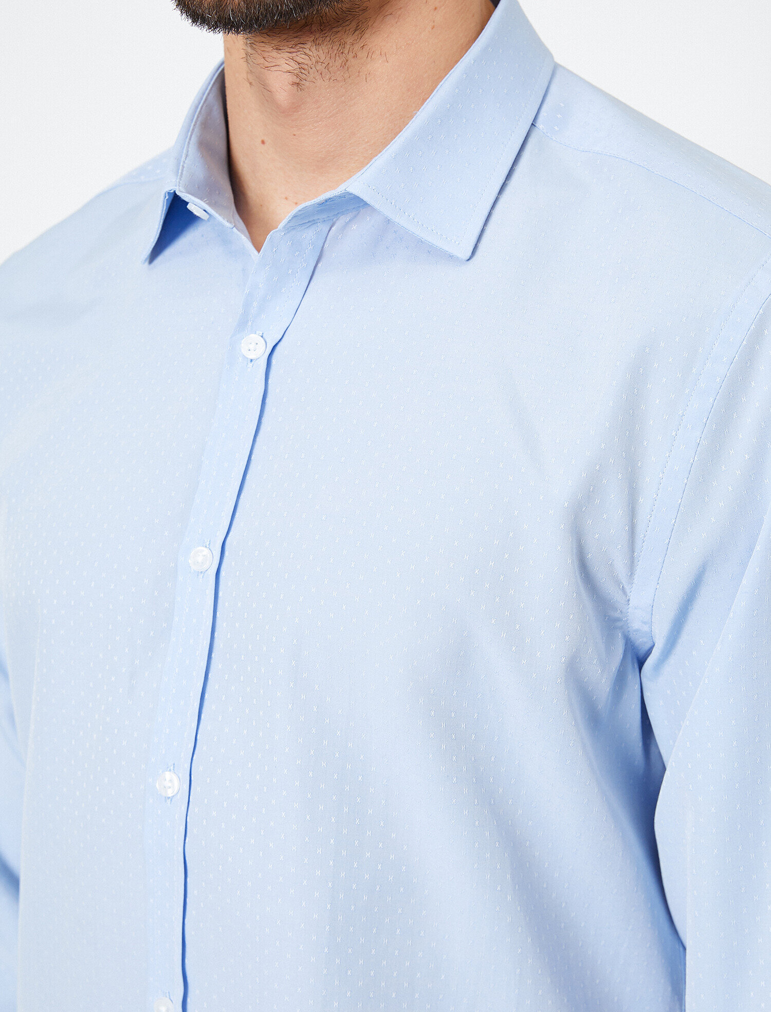   Klasik Yaka Uzun Kollu Slim Fit Smart Gömlek Non Iron