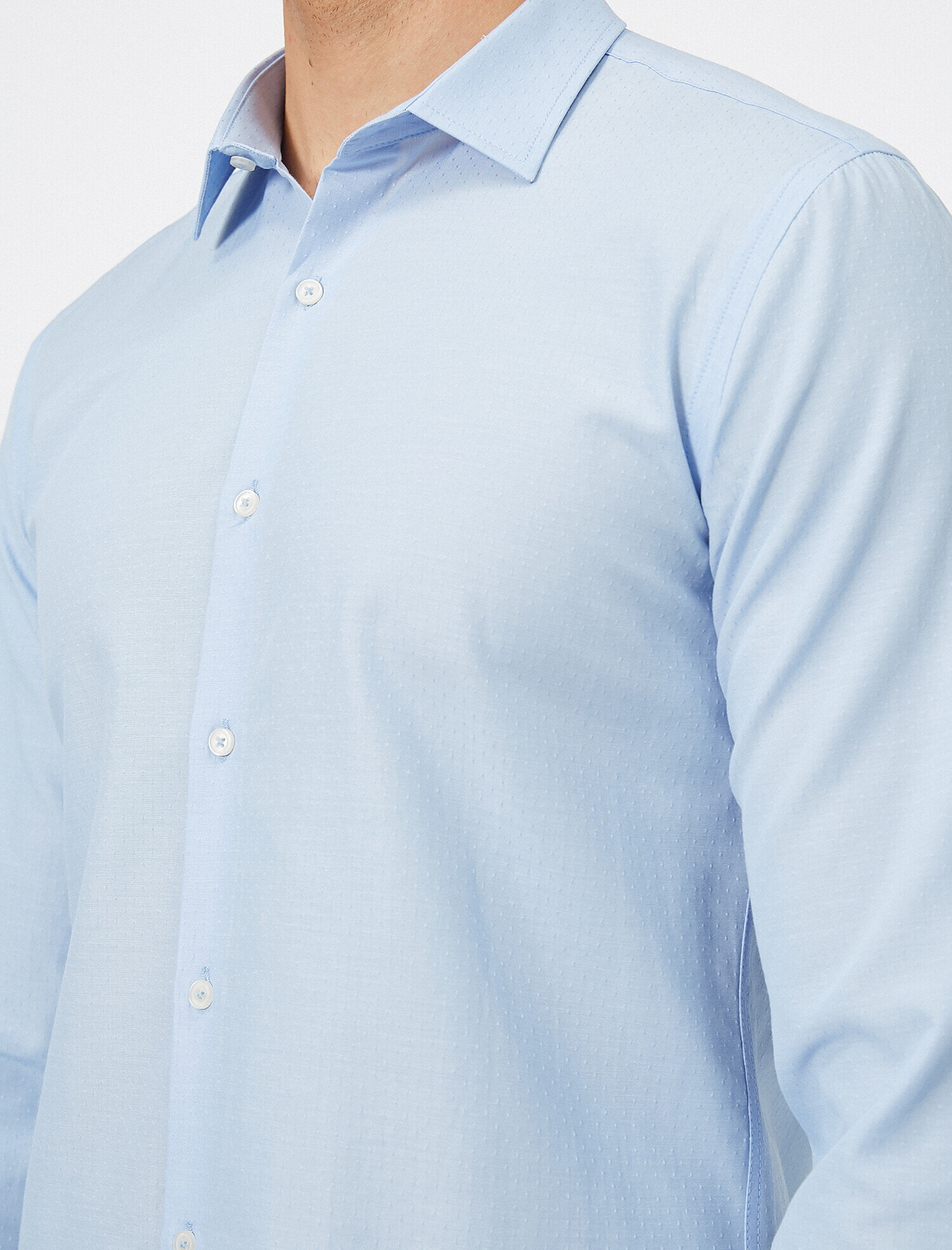   Klasik Yaka Uzun Kollu Slim Fit Smart Gömlek Non Iron