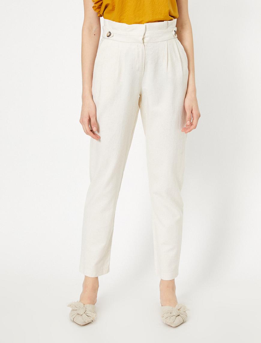   Keten Karışımlı Regular Fit Pantolon