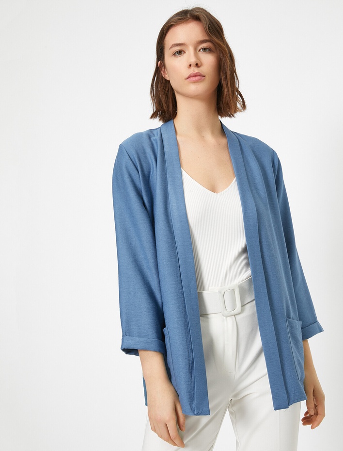  Rahat Kesim Kolu Katlamalı Kimono