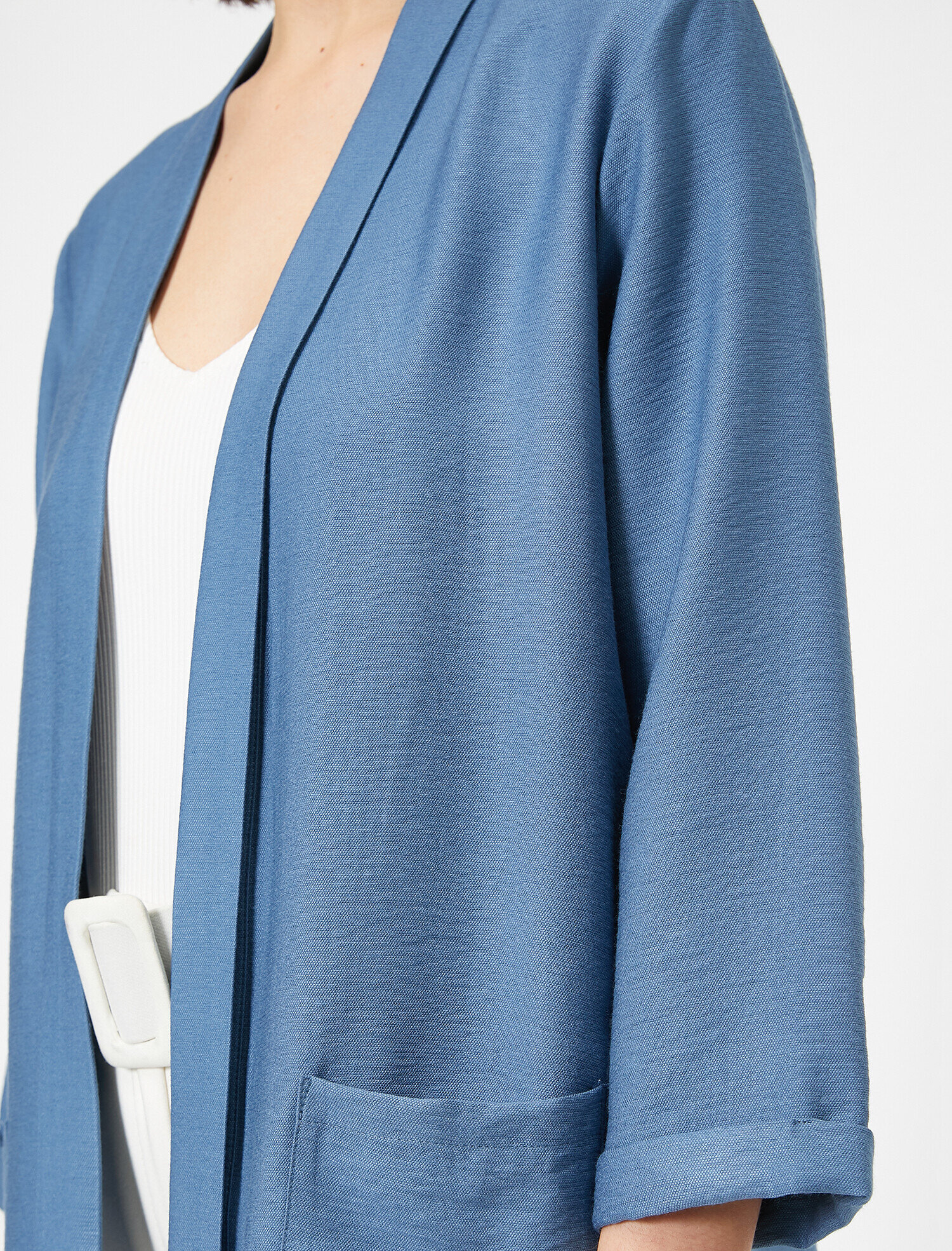   Rahat Kesim Kolu Katlamalı Kimono