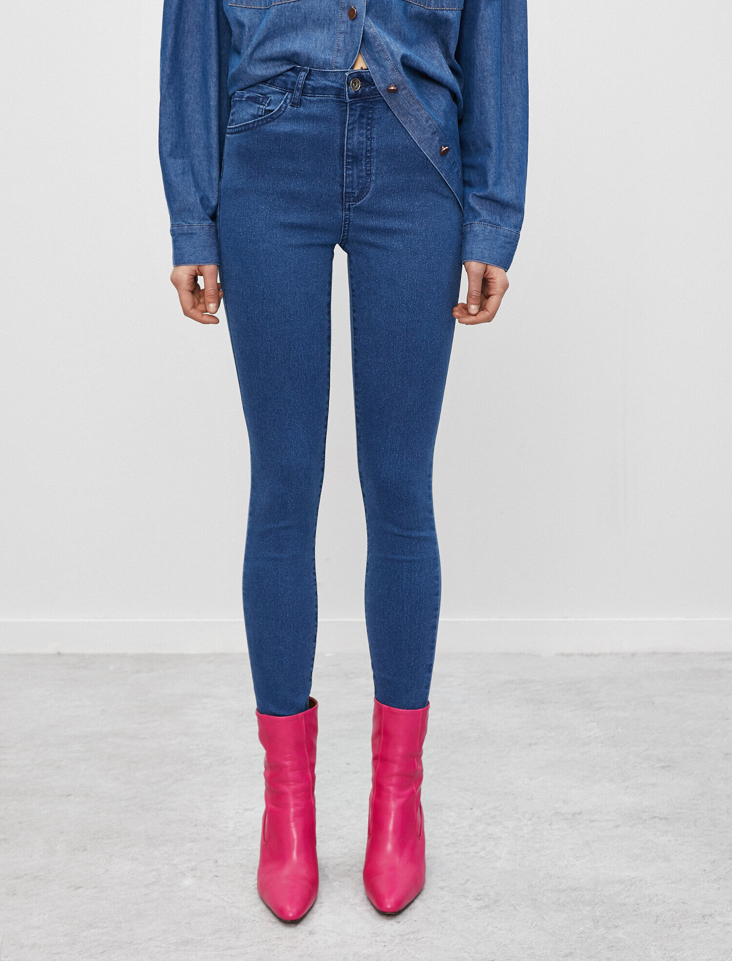   Dar Paça Kot Pantolon Dar Kesim Yüksek Bel - Carmen Jean