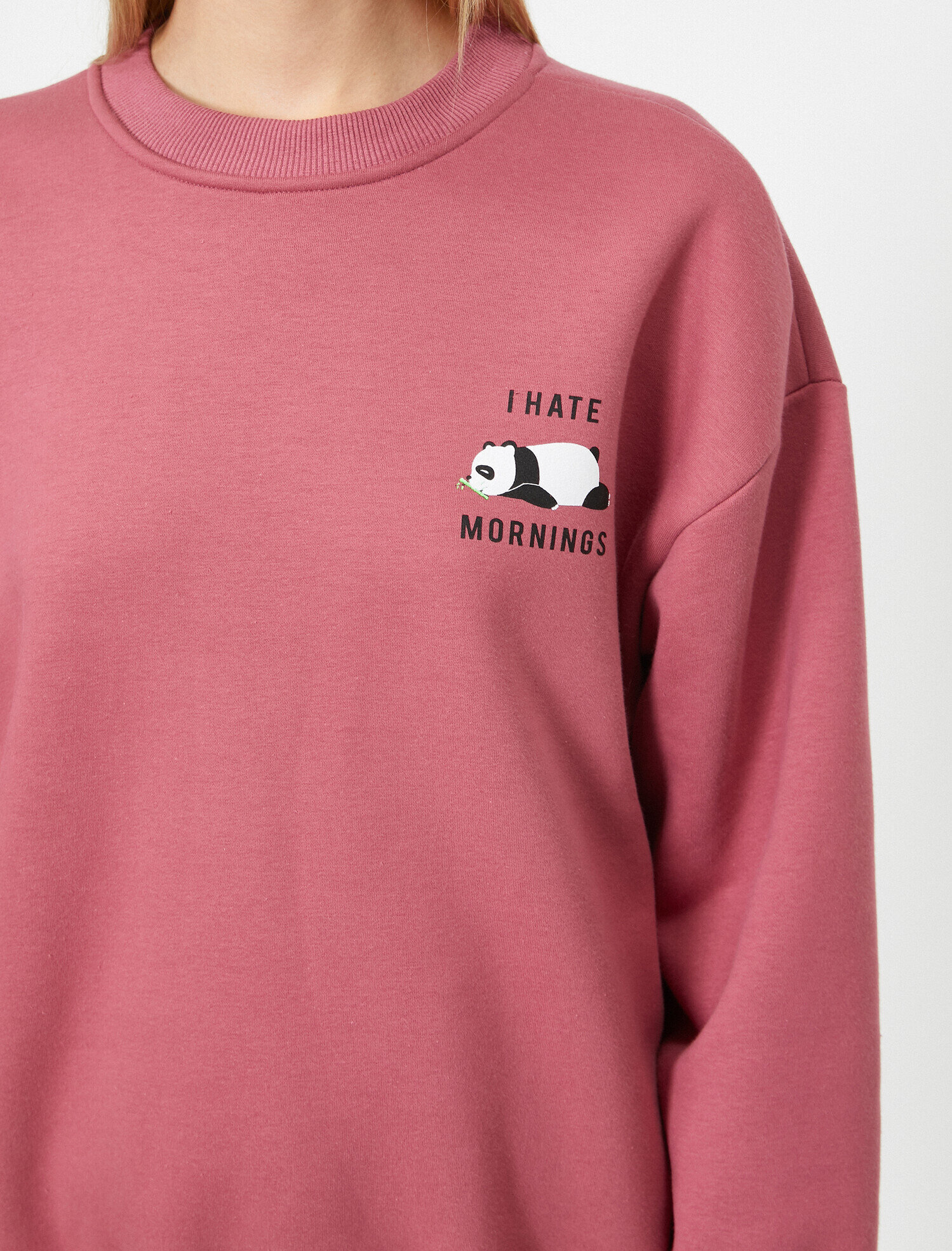   Bisiklet Yaka Hayvan Baskılı Uzun Kollu Sweatshirt