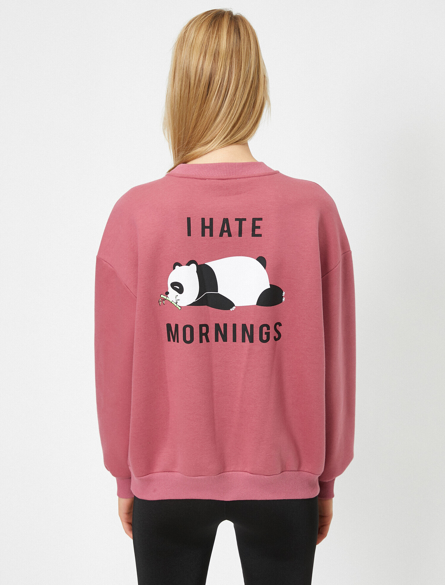   Bisiklet Yaka Hayvan Baskılı Uzun Kollu Sweatshirt