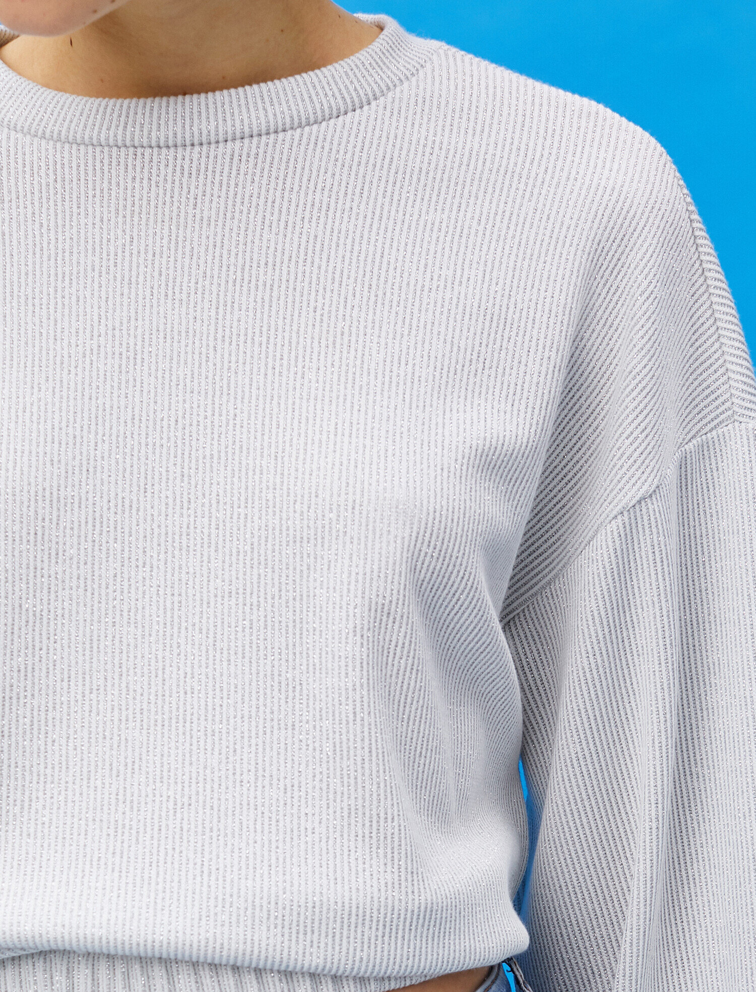   Bisiklet Yaka Crop Sweatshirt