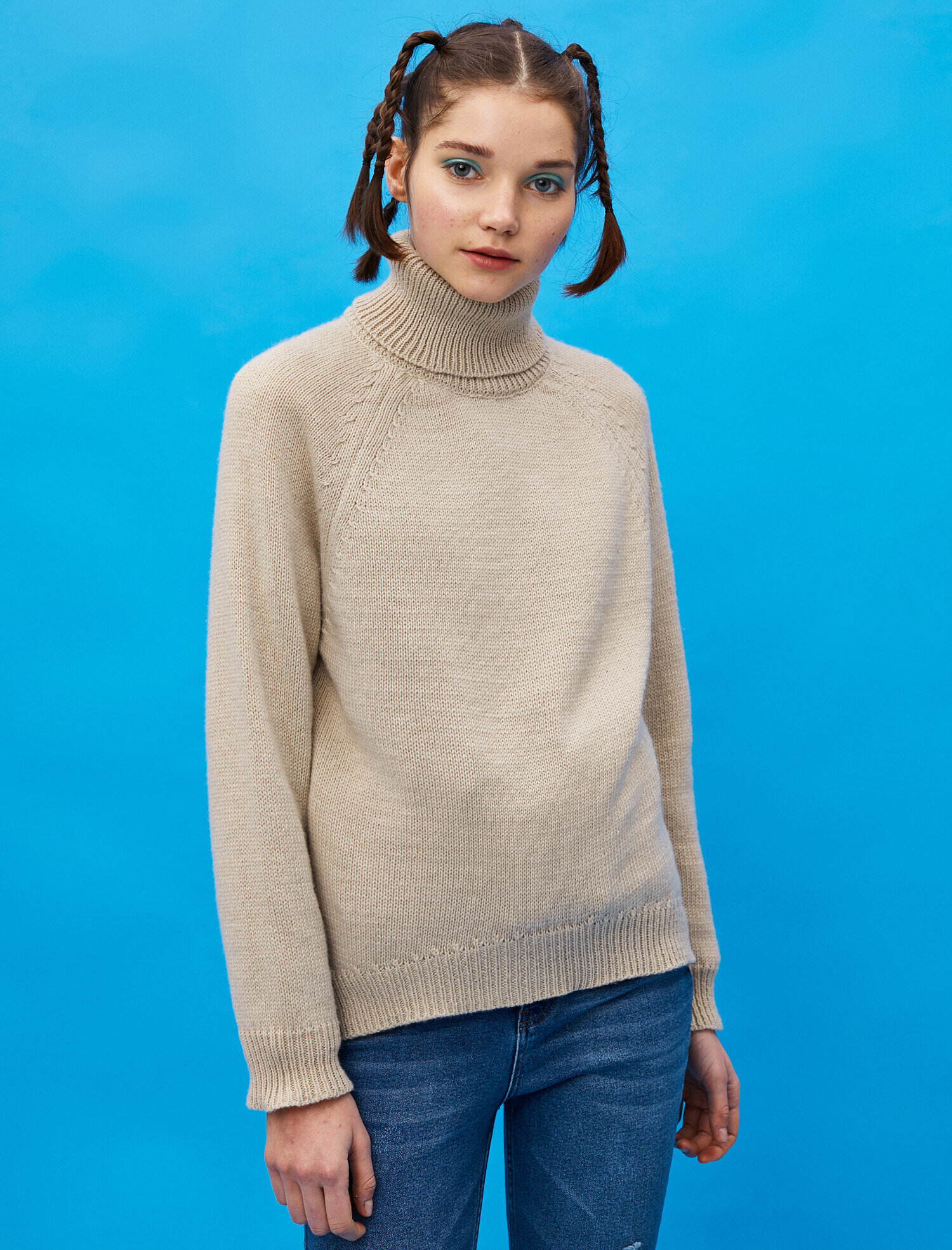   Balıkçı Yaka Oversize Triko Kazak