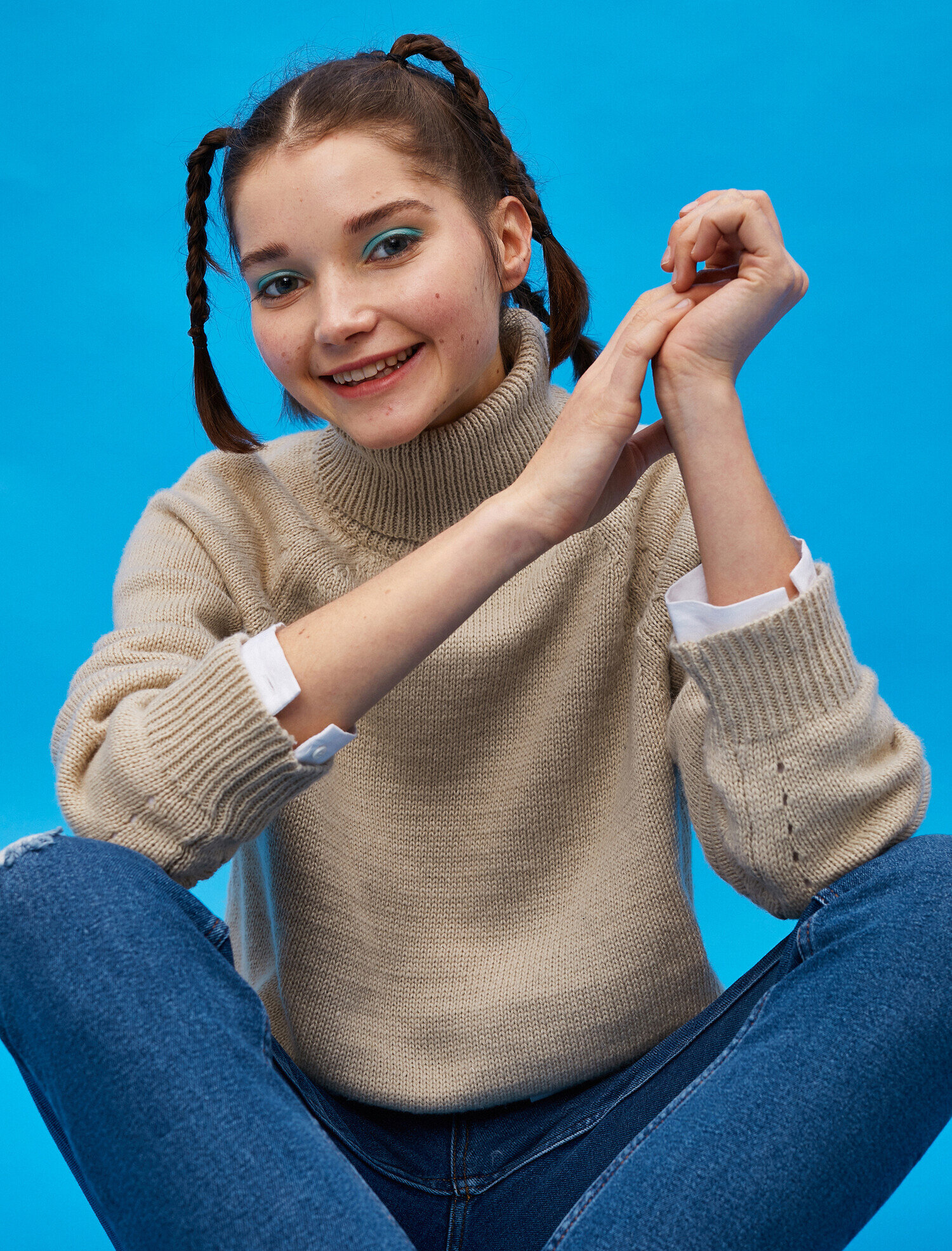   Balıkçı Yaka Oversize Triko Kazak