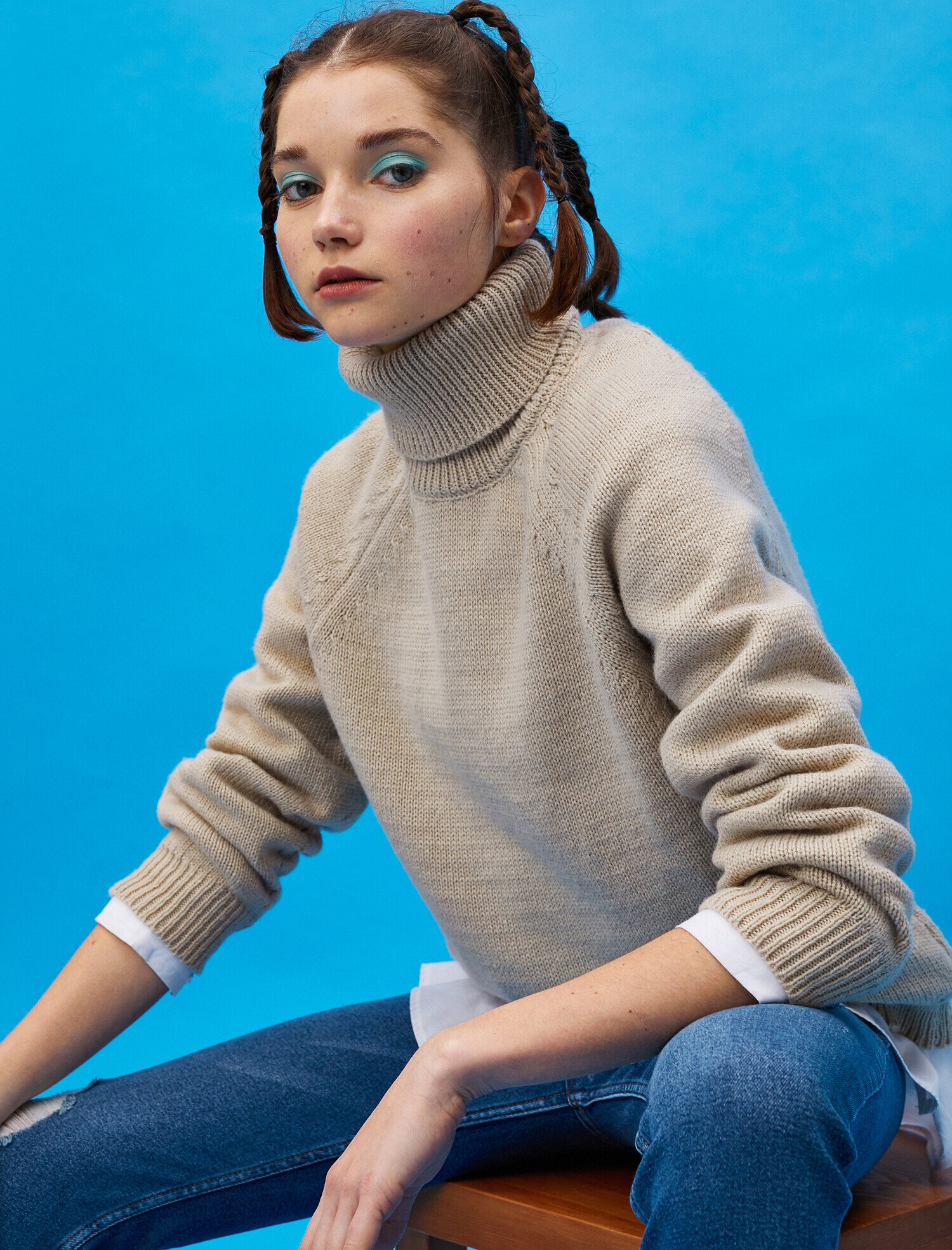   Balıkçı Yaka Oversize Triko Kazak