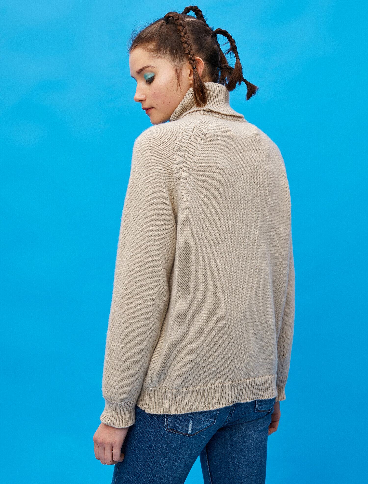   Balıkçı Yaka Oversize Triko Kazak